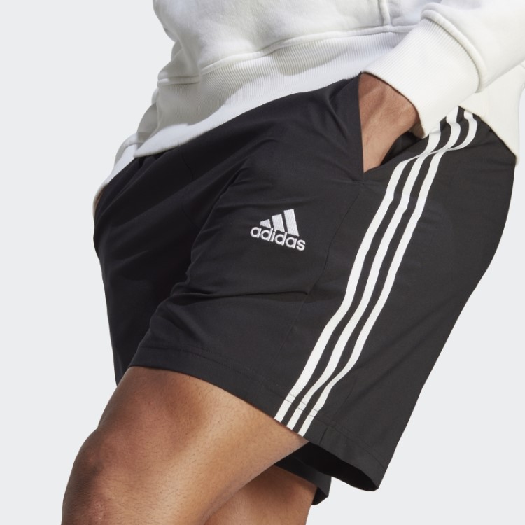Calção Aeroready Essentials Chelsea Com As 3 Riscas Preto Adidas