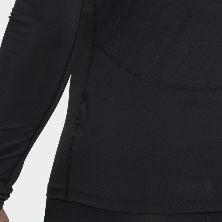 Blusa De Manga Longa Preta Adidas Techfit Training