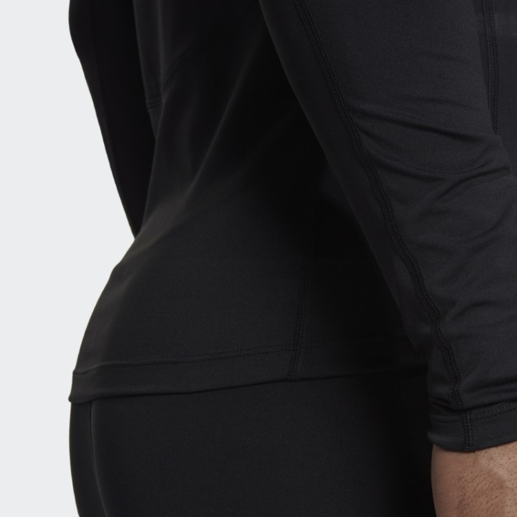 Blusa De Manga Longa Preta Adidas Techfit Training