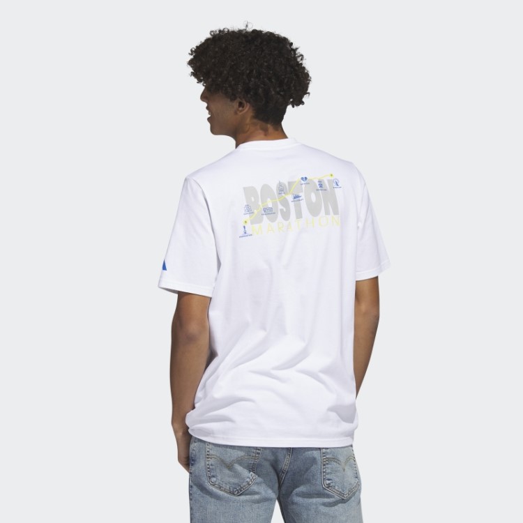 Boston Marathon 2023 Map T-shirt Branca Adidas