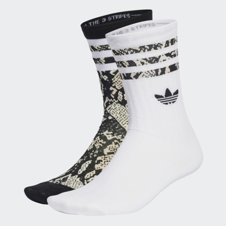 Meia Adidas Multicolorida Com Estampa De Cobra 2 Pares