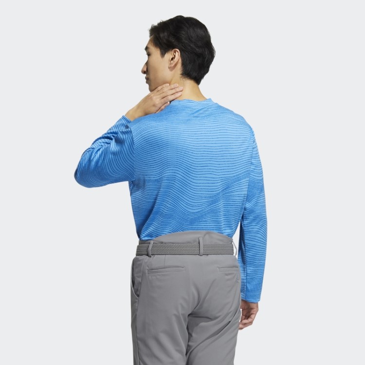 Camisa Manga Longa Adidas Azul Made To Be Remade Com Decote Falso
