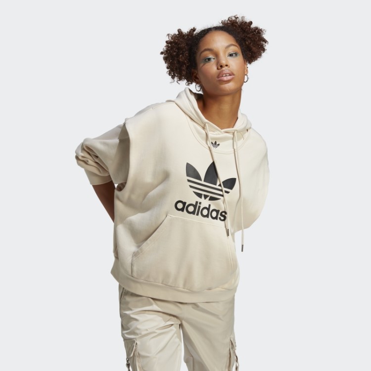 Moletom Com Capuz Branco Sempre Original Adidas Trefoil