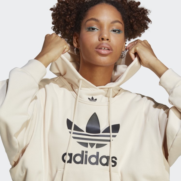Moletom Com Capuz Branco Sempre Original Adidas Trefoil