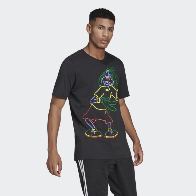 Camiseta Preta Disney Mickey And Friends Goofy Adidas