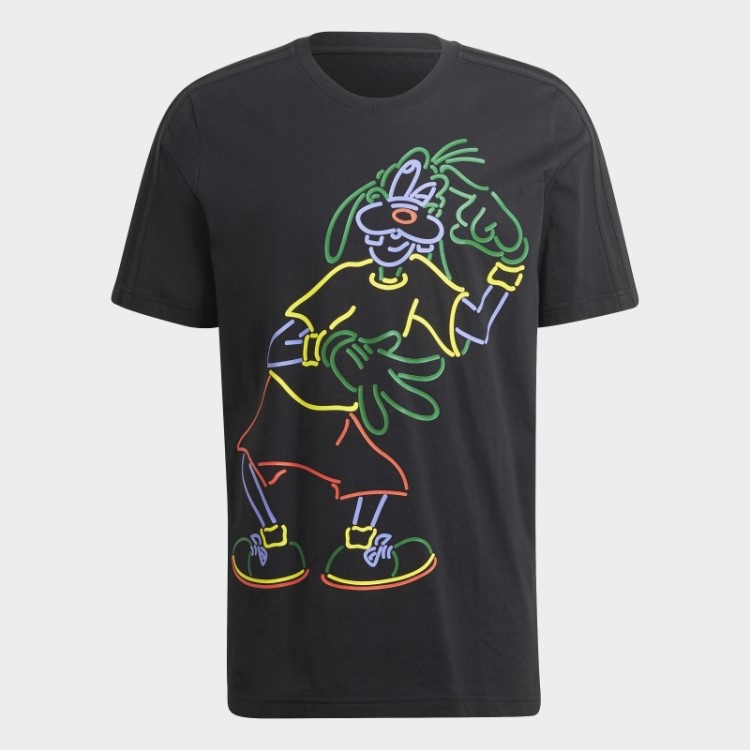 Camiseta Preta Disney Mickey And Friends Goofy Adidas