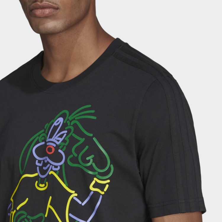 Camiseta Preta Disney Mickey And Friends Goofy Adidas