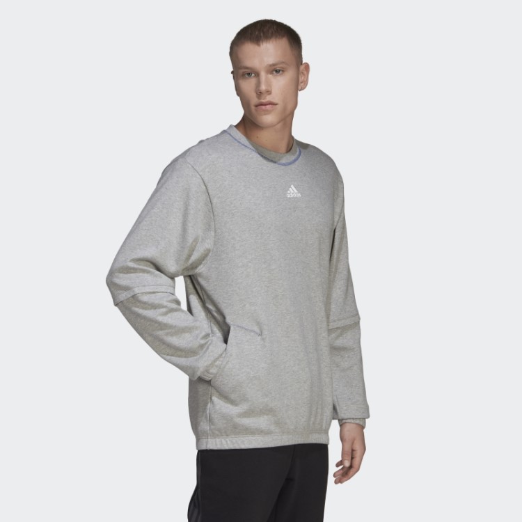 Moletom Leve Com Capuz Adidas Trvl Cinza Médio