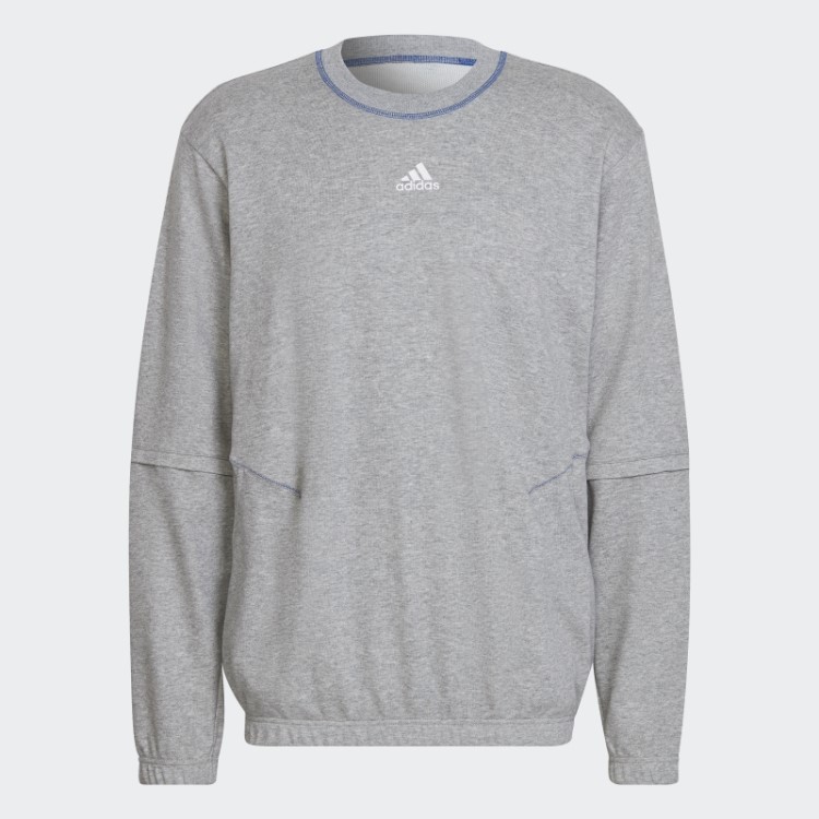 Moletom Leve Com Capuz Adidas Trvl Cinza Médio