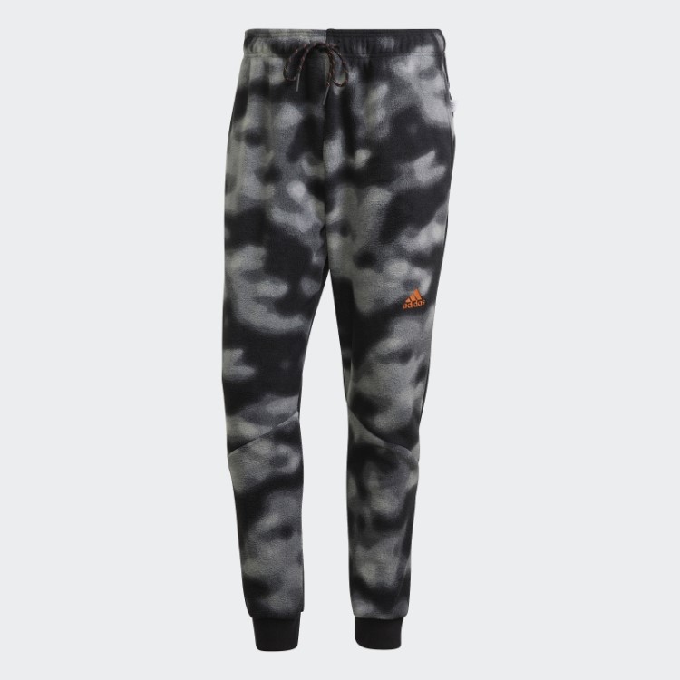 Calça De Lã Polar Com Estampa Natural Adidas Preta