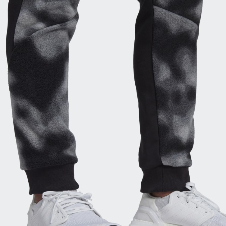 Calça De Lã Polar Com Estampa Natural Adidas Preta