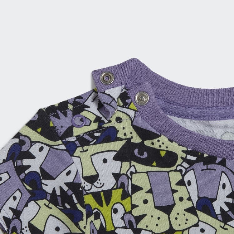 Conjunto De Verão Gráfico Amarelo Adidas X Marimekko
