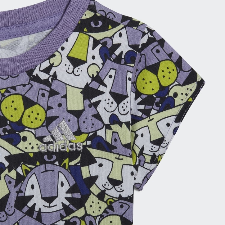 Conjunto De Verão Gráfico Amarelo Adidas X Marimekko