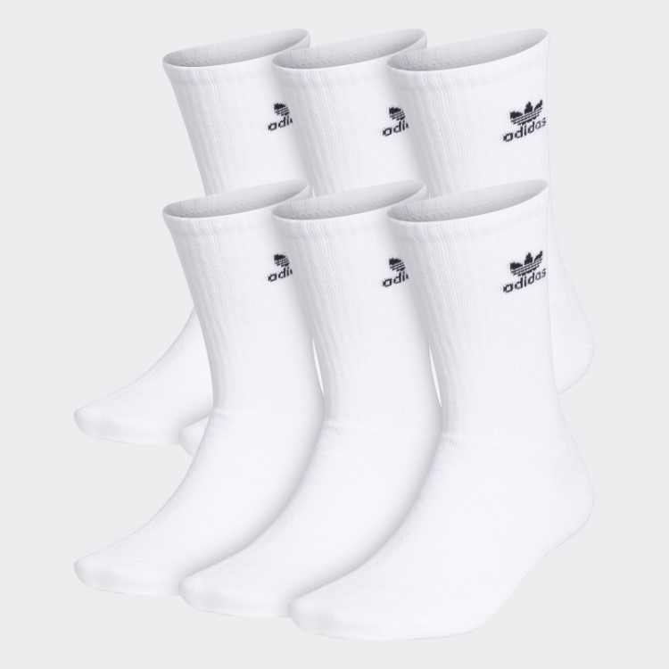 Meias Brancas Trefoil 6 Pares Adidas
