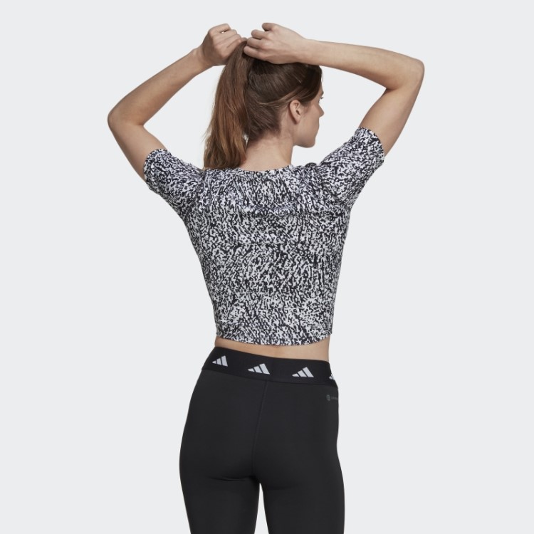 Top Cropped Branco Para Treino Com Estampa Techfit Da Adidas