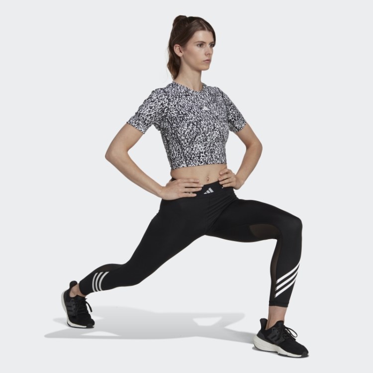 Top Cropped Branco Para Treino Com Estampa Techfit Da Adidas