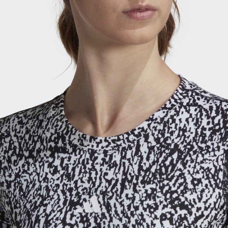 Top Cropped Branco Para Treino Com Estampa Techfit Da Adidas