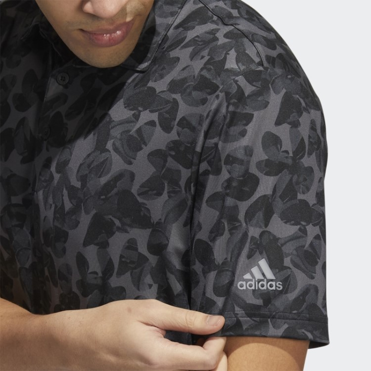 Adidas Camisa Polo Preta Com Estampa Prisma