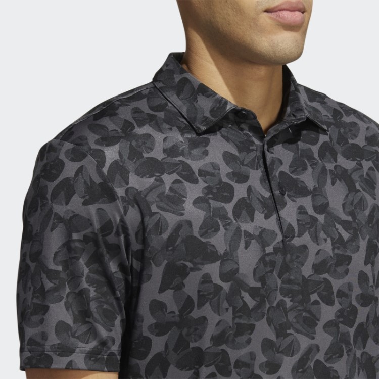 Adidas Camisa Polo Preta Com Estampa Prisma
