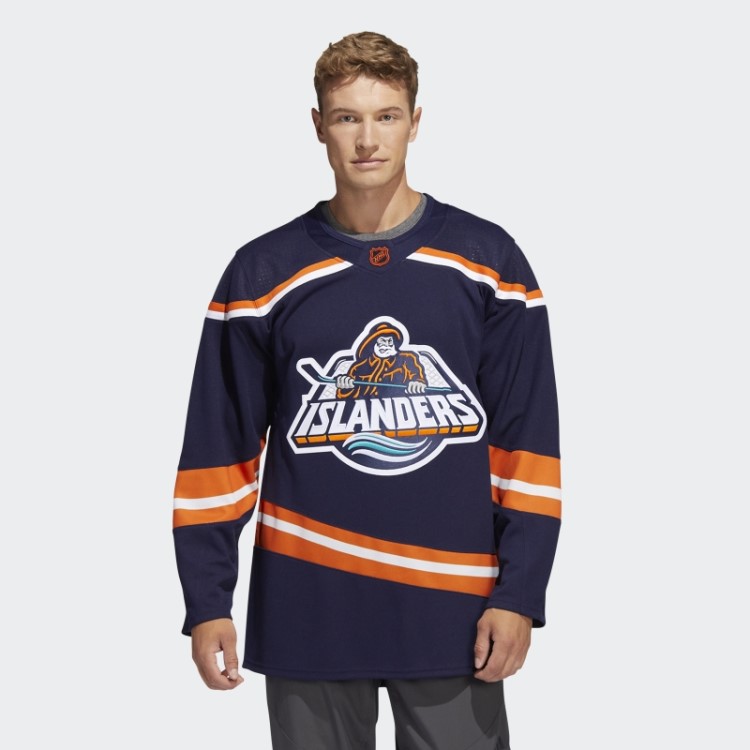 Adidas Navy 09 Ccm-sld Islanders Camisa Reversa Autêntica Com Marca Retrô