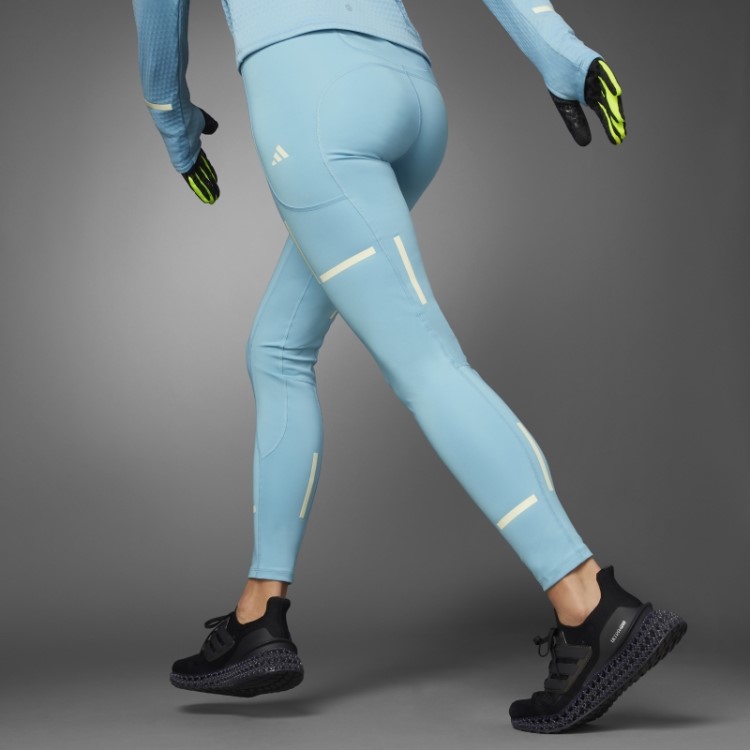 Leggings De Corrida De Comprimento Total X-city Blue Fast Impact Reflect At Night Adidas