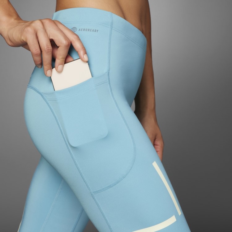Legging De Corrida Longa Azul Adidas Fast Impact Reflect At Night X-city