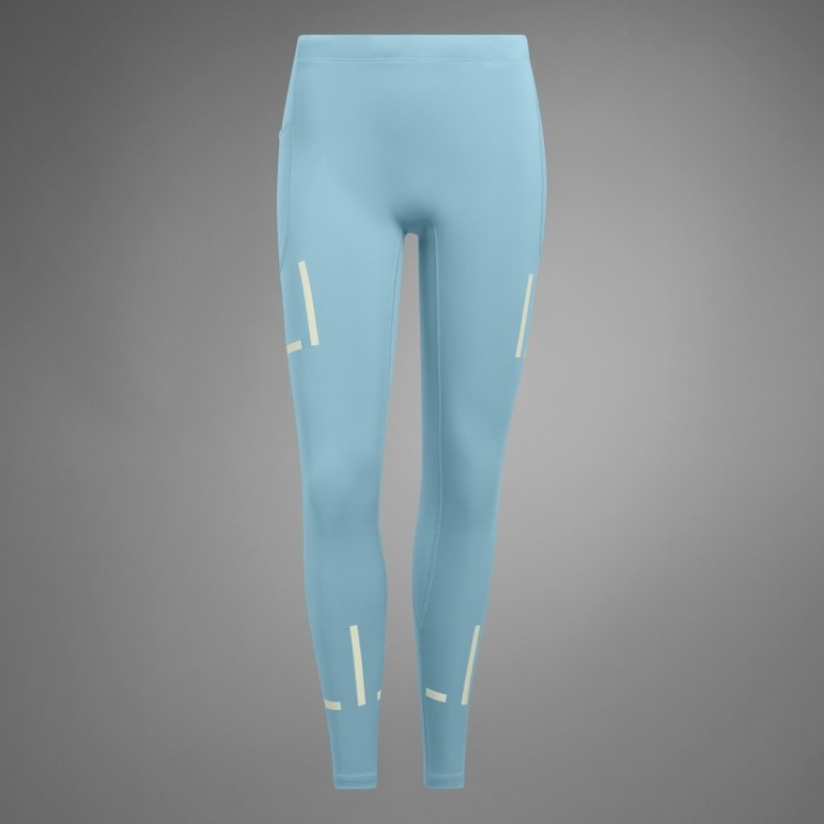 Legging De Corrida Longa Azul Adidas Fast Impact Reflect At Night X-city
