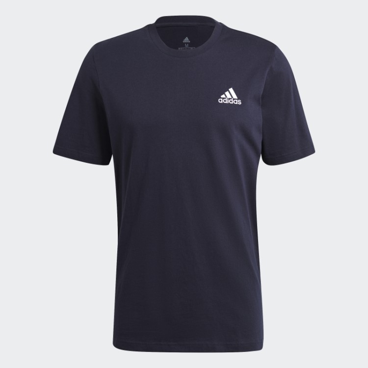 Camiseta Com Logotipo Pequeno Bordado Essencial E Tinta Adidas