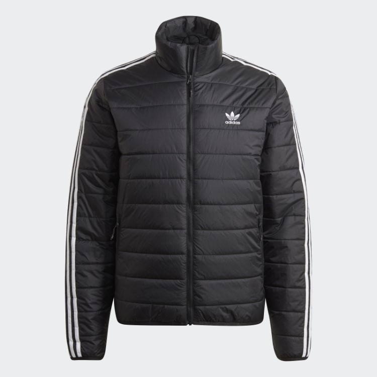 Jaqueta Puffer Gola Alta Acolchoada Preta Adidas