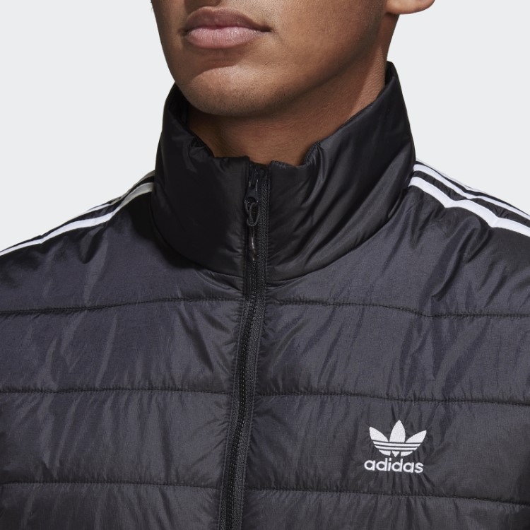 Jaqueta Puffer Gola Alta Acolchoada Preta Adidas