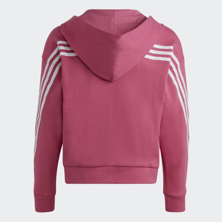 Future Icons Moletom Com Capuz E Zíper Nas Três Listras Adidas Fúcsia