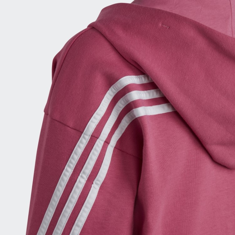 Future Icons Moletom Com Capuz E Zíper Nas Três Listras Adidas Fúcsia
