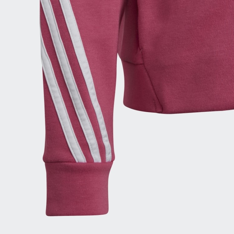 Future Icons Moletom Com Capuz E Zíper Nas Três Listras Adidas Fúcsia
