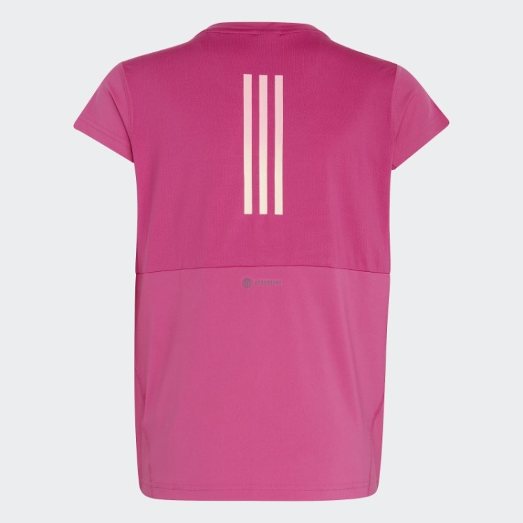 Camiseta Com As Três Listras Aeroready Adidas Fúcsia
