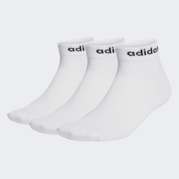 Adidas Acho Meias De Tornozelo Lineares 3 Pares Branco
