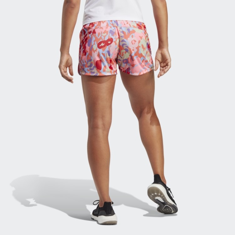Pacer Aeroready Train Essentials Shorts Com Estampa Floral Minimal Branding Adidas Coral