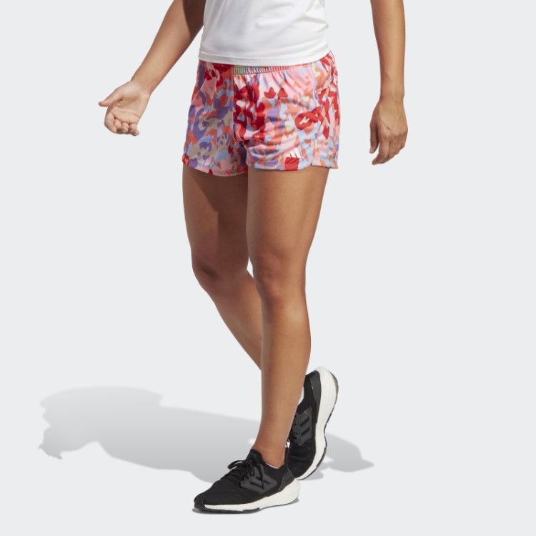 Pacer Aeroready Train Essentials Shorts Com Estampa Floral Minimal Branding Adidas Coral