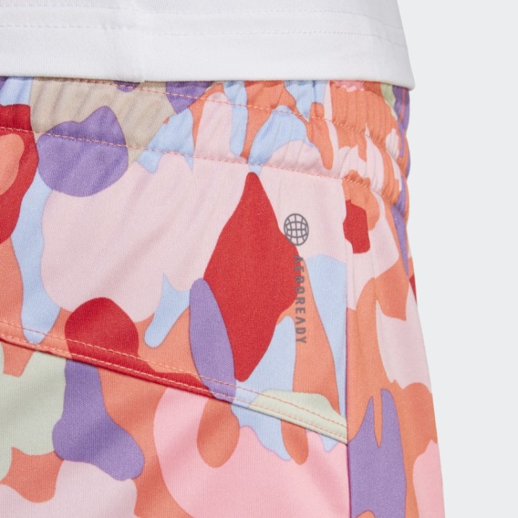 Pacer Aeroready Train Essentials Shorts Com Estampa Floral Minimal Branding Adidas Coral
