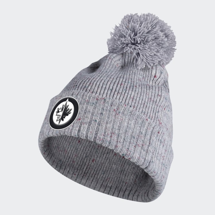 Adidas Jets Speckle Gorro Com Pompom Cinza