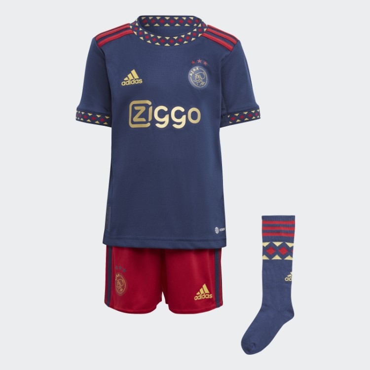 Mini Kit Adidas Ajax Amsterdam Azul Marinho 22/23 Away