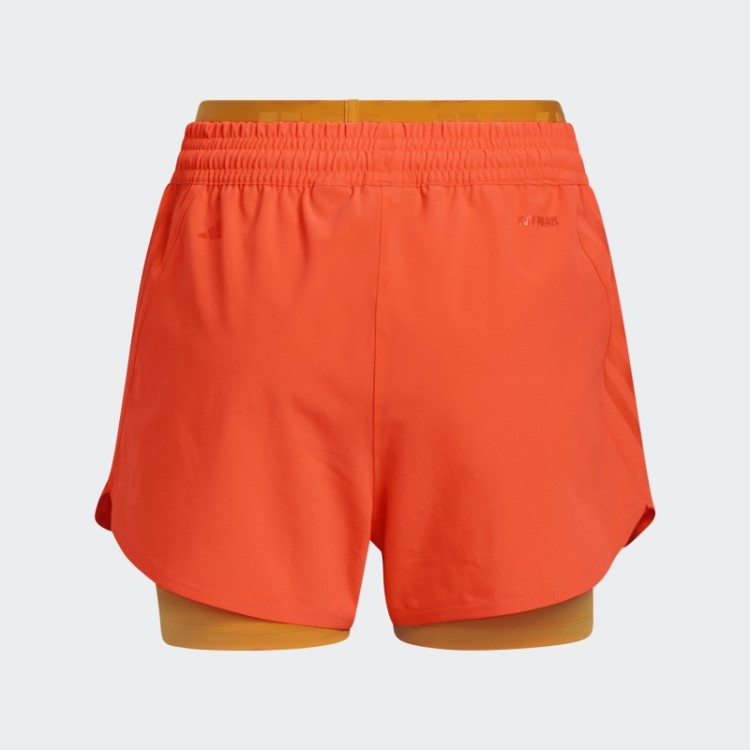 Shorts Dois Em Um Laranja Adidas