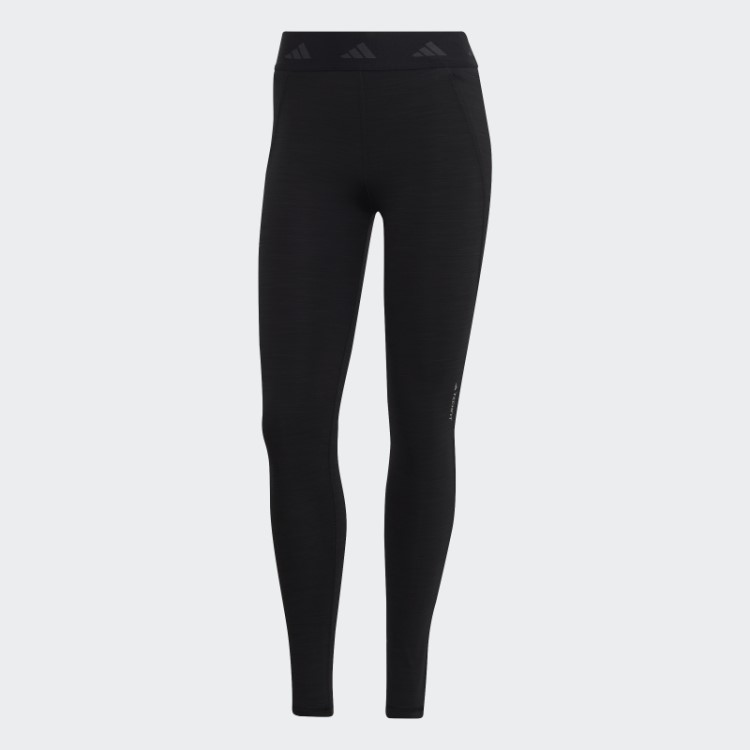 Legging Preta Melange Adidas Techfit Escovado Comprimento Total