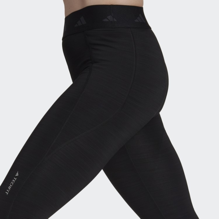 Legging Preta Melange Adidas Techfit Escovado Comprimento Total