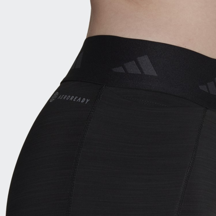 Legging Preta Melange Adidas Techfit Escovado Comprimento Total