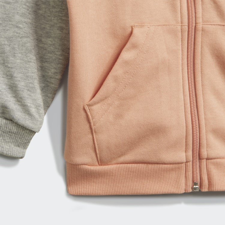 Conjunto De Moletom Com Capuz E Zíper Ambiente Com Distintivo De Esporte Adidas