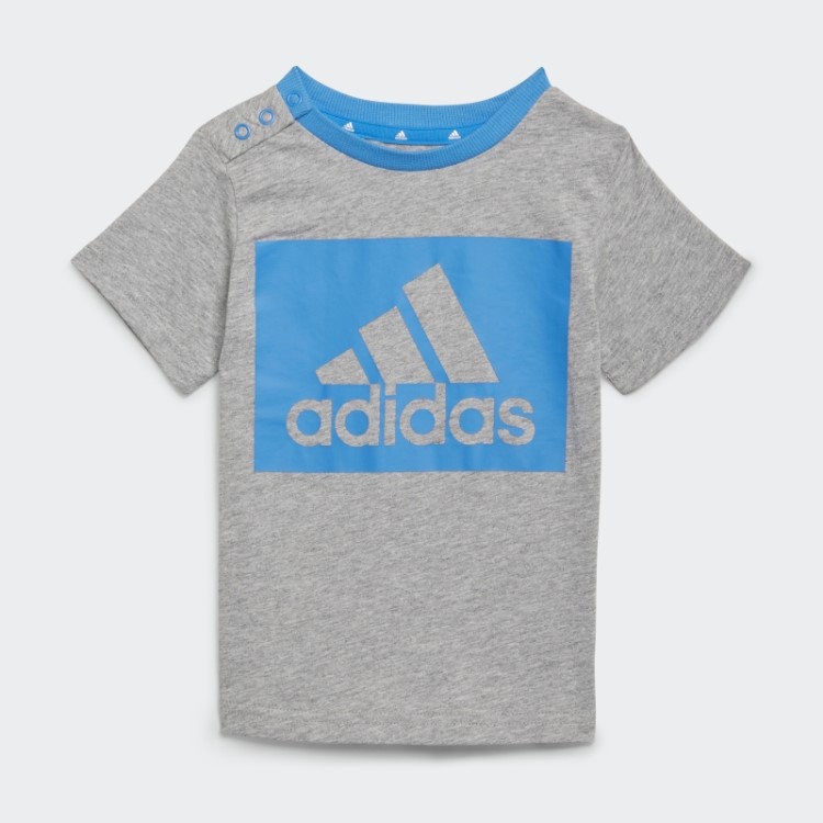 Conjunto De Camiseta E Shorts Adidas Essentials Cinza Médio