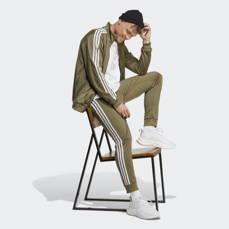 Adidas Adidas Basic 3 Listras Tricô Agasalho Verde-oliva