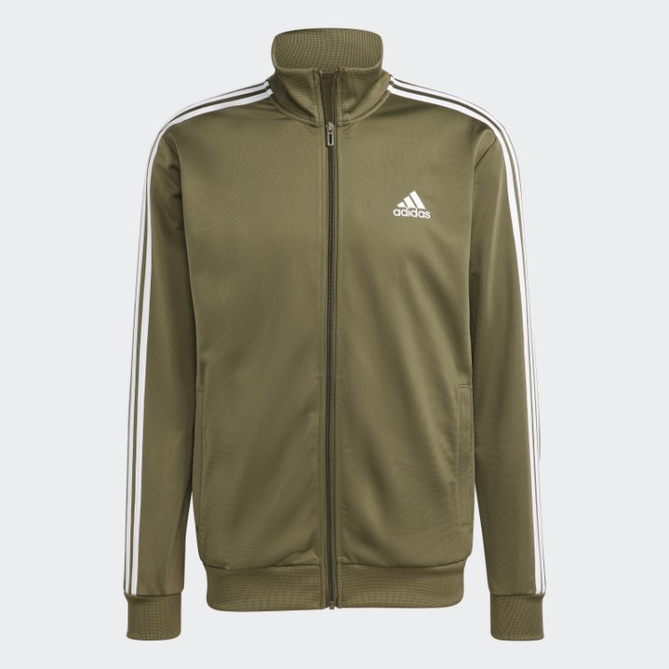 Adidas Adidas Basic 3 Listras Tricô Agasalho Verde-oliva
