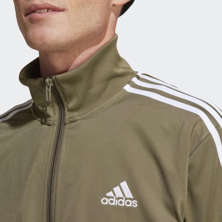 Adidas Adidas Basic 3 Listras Tricô Agasalho Verde-oliva
