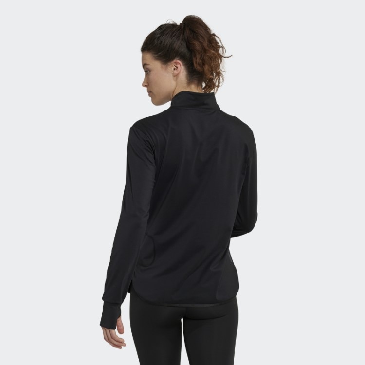Top De Treino Preto Adidas Techfit Aeroready Quente Com Zíper